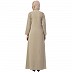 Designer zipper abaya- Beige